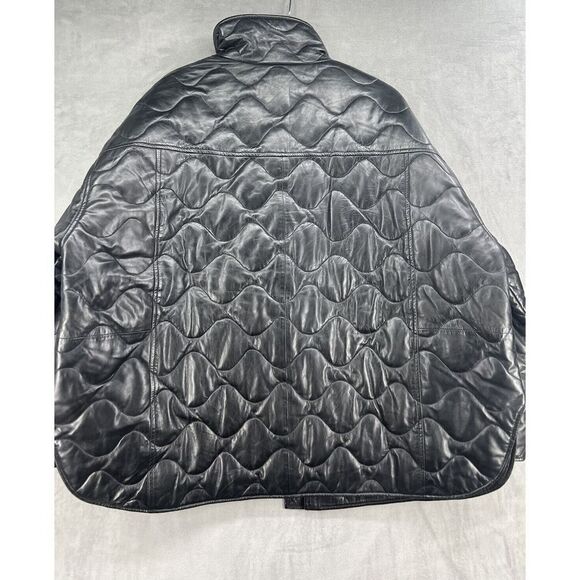 Free People Larmarque BERUKA QUILTED LEATHER JACKET Size XSmall/ Small Black - Picture 9 of 15